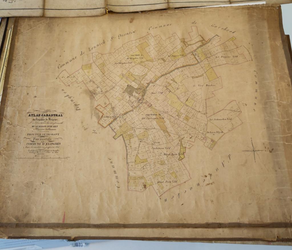 plan de cadastre original d'Elinghen, 1835, Enlèvement