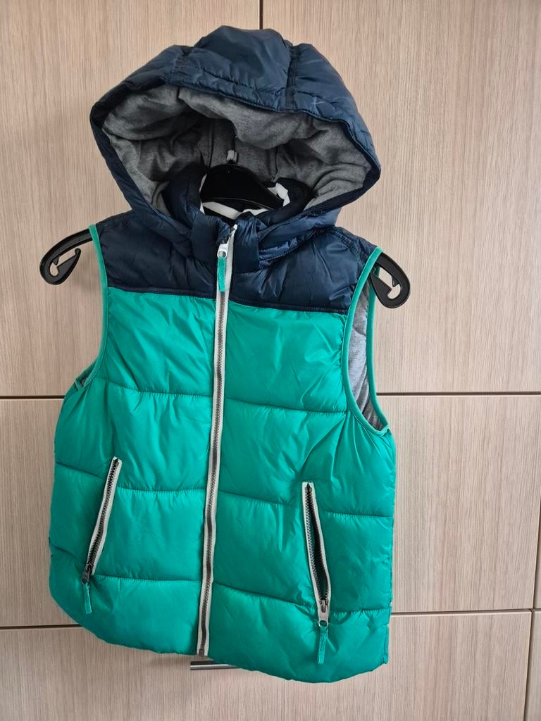 dikke groen-blauwe bodywarmer met kap - H&M - maat 164, Enfants & Bébés, Vêtements enfant | Taille 164, Garçon ou Fille, H&M, Comme neuf