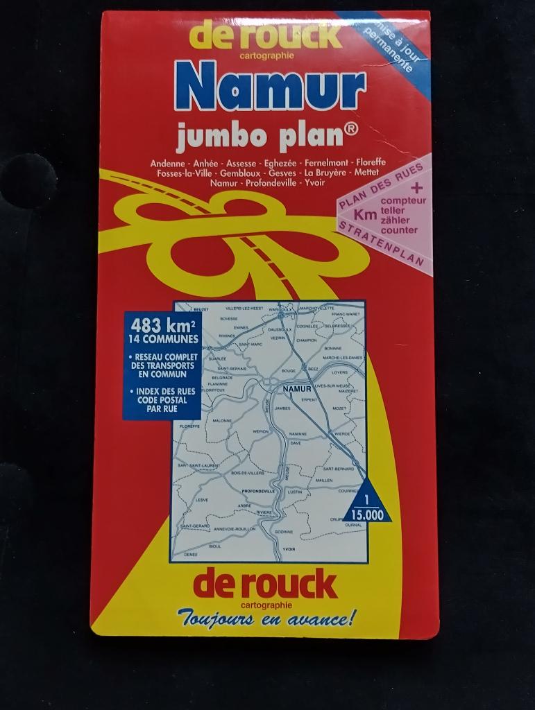 De Rouck cartografie Namur jumbo plan 1995 vintage, Overige typen, 1800 tot 2000, België, Ophalen