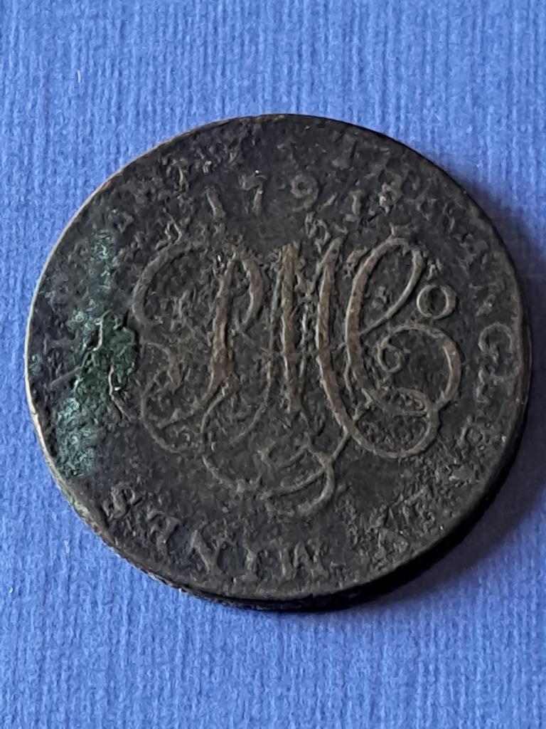 1791 Engeland Anglesey 1/2 penny druid, Verzenden, Overige landen, Losse munt