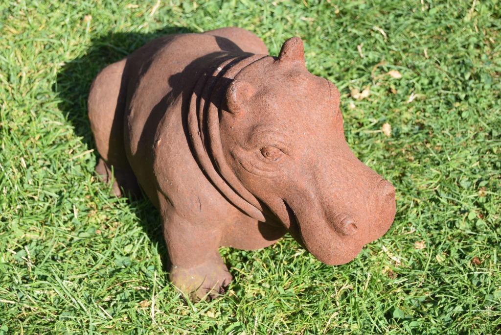 Hippopotame en fonte patinée rouille, Enlèvement ou Envoi, Neuf, Autres matériaux, Animal
