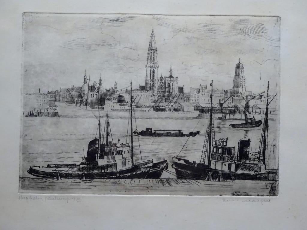 Ets  Sleepboten in Antwerpen - Romain Malfliet, Antiek en Kunst, Ophalen