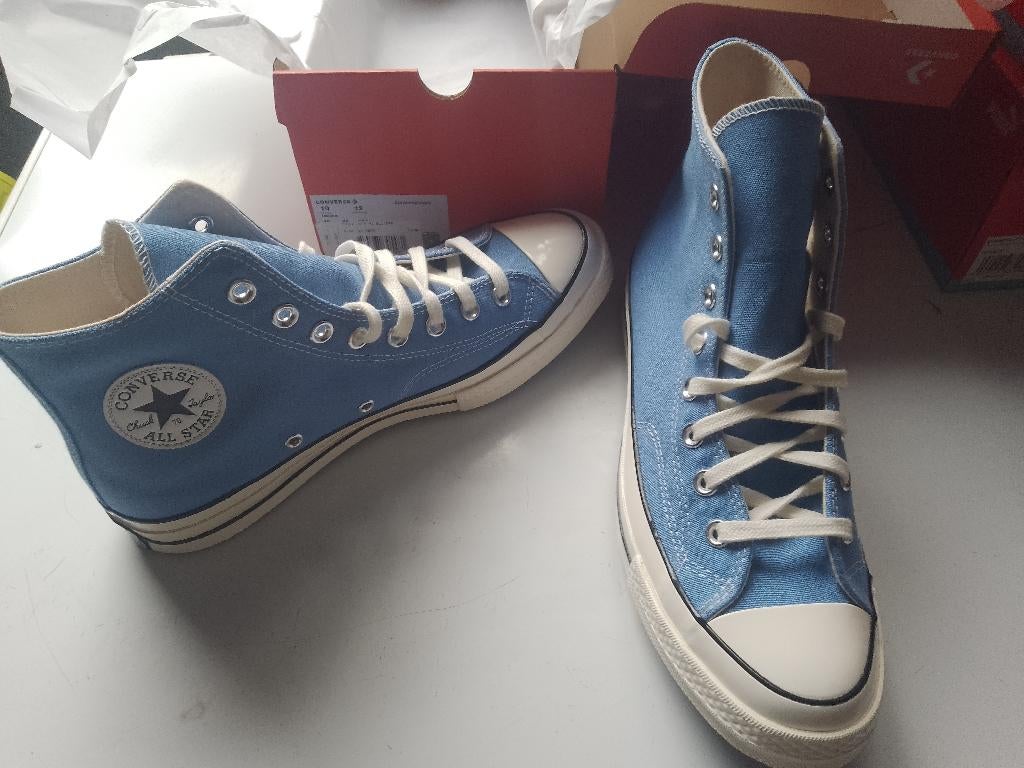 nieuw maat 44 converse (95€) all stars chuck 70's hi blue, Kleding | Heren, Schoenen, Nieuw, Sneakers, Converse all stars, Verzenden