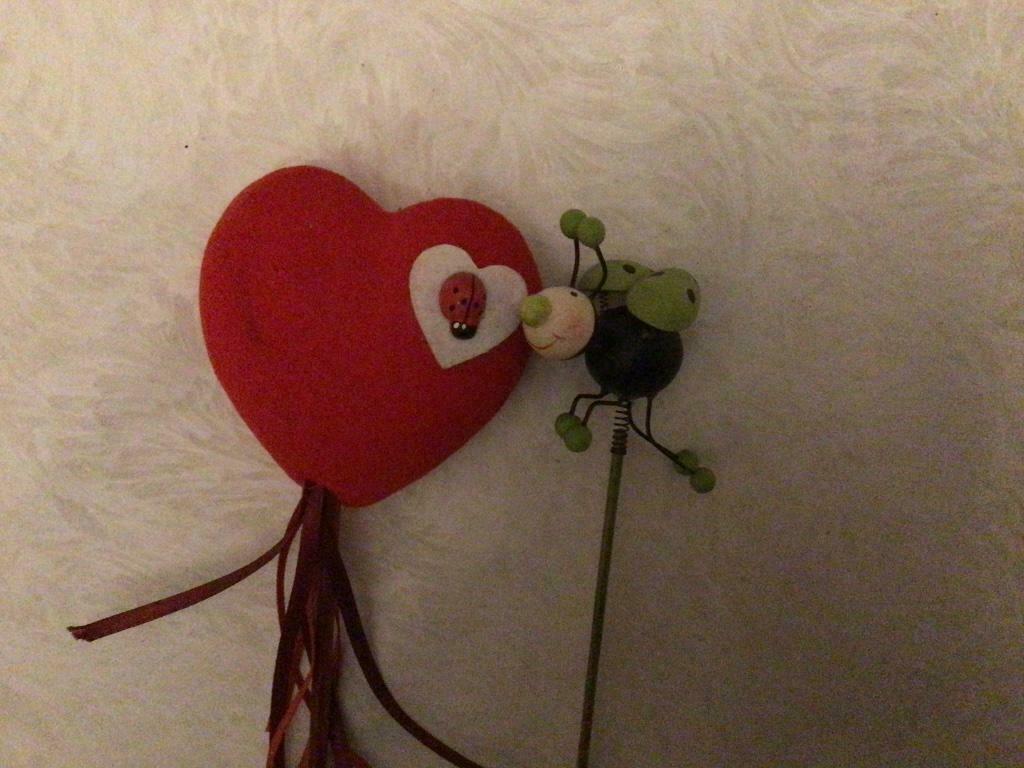 Hartje met lieveheersbeestje en bijtje bloemschikken, Ophalen of Verzenden