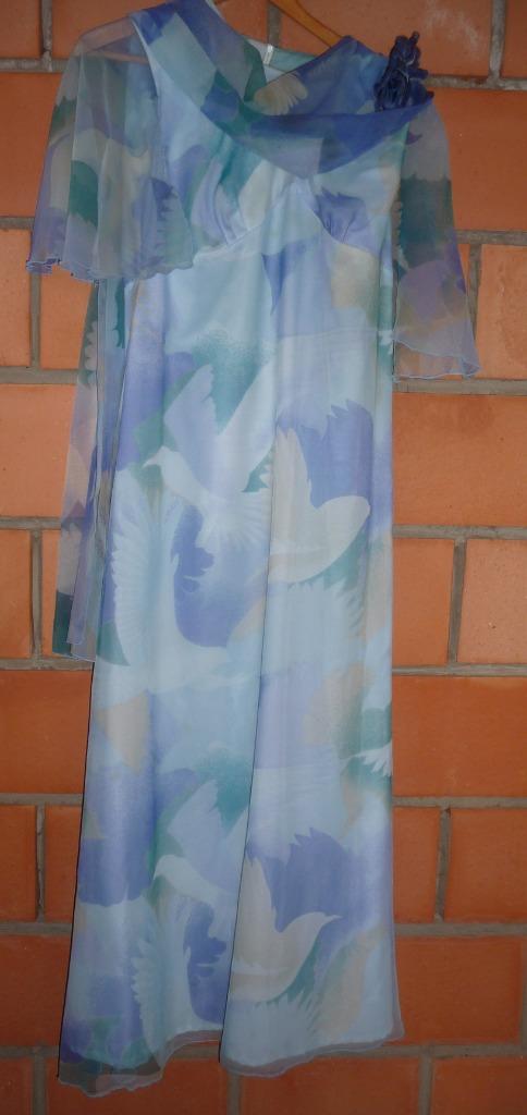 Robe de soirée vintage des années 1970 en différentes couche, Enlèvement ou Envoi, Comme neuf, Bleu, Robe de gala