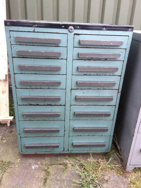Oude werkbank metalen ladekast werkkast, Doe-het-zelf en Bouw, Ophalen of Verzenden, Gebruikt