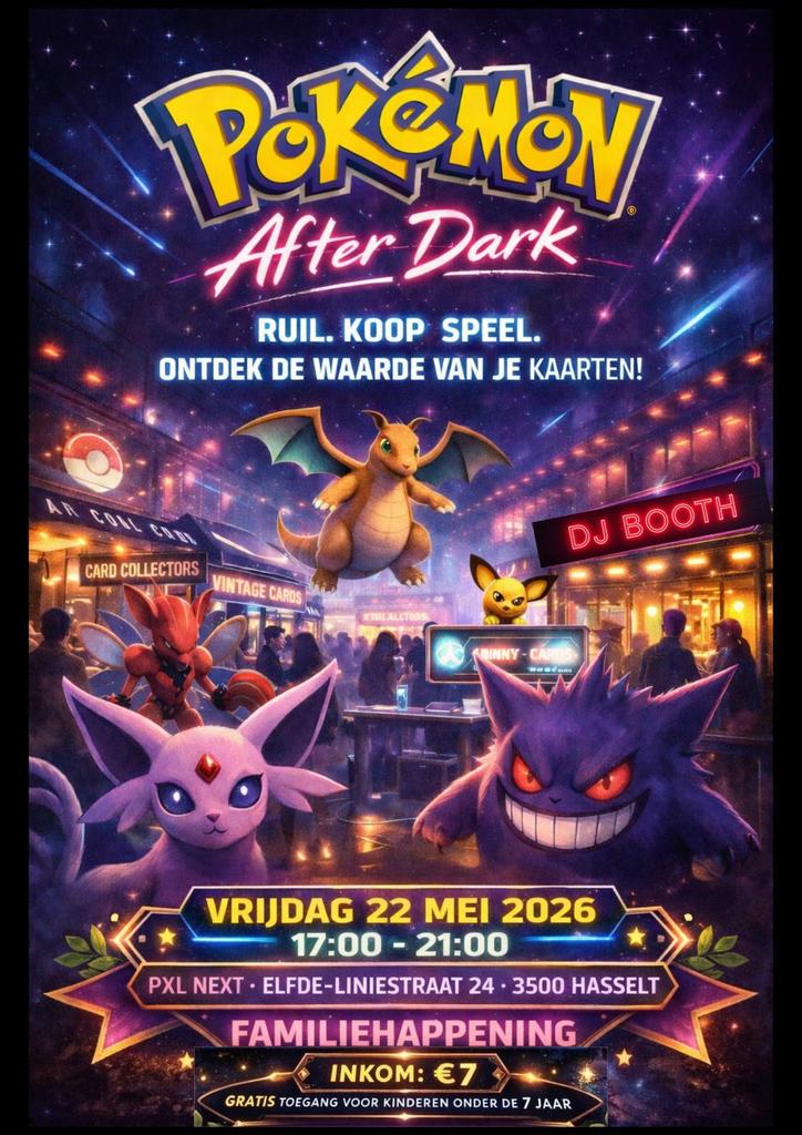 Pokemon beurs Hasselt Vrijdag 22 mei 2025 17-21 uur, Tickets en Kaartjes