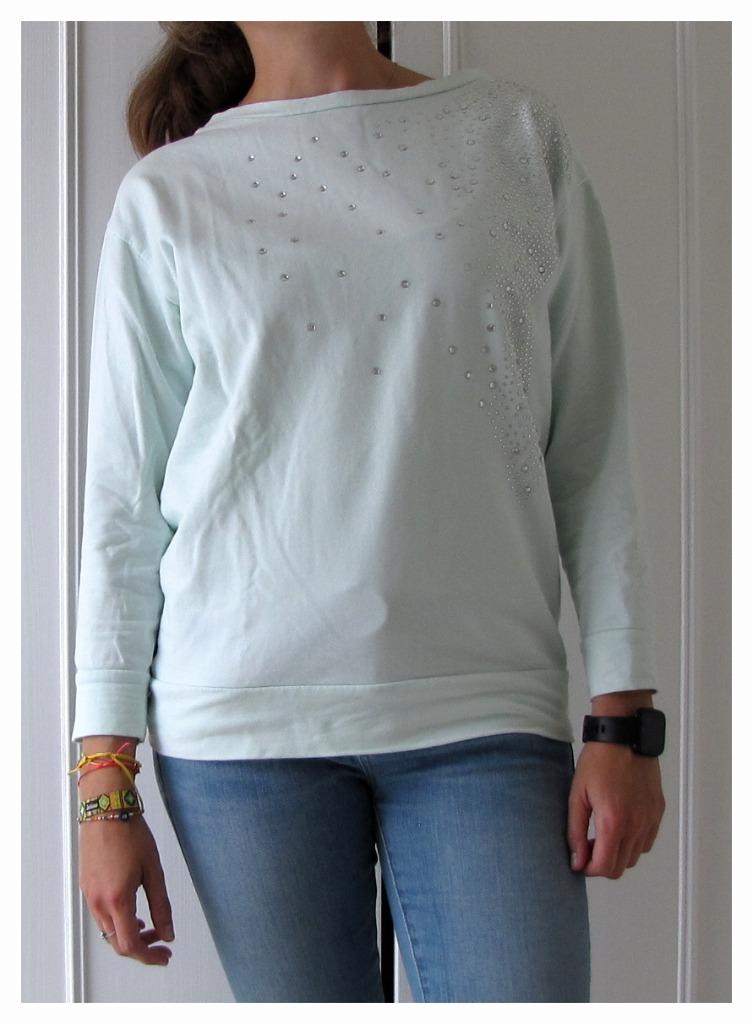 Sweater - muntgroen met strass Sisters Point, Sisters Point, Ophalen of Verzenden, Zo goed als nieuw, Maat 36 (S)