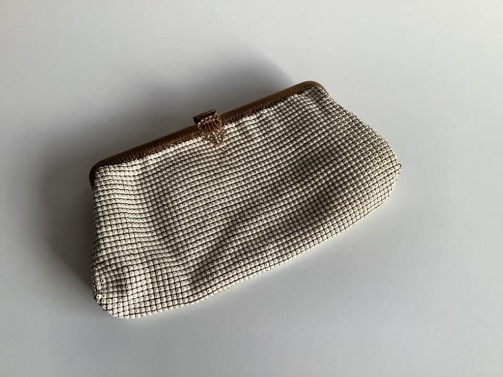 Vintage Oroton avondtasje in mesh, Ophalen of Verzenden, Gebruikt, Wit, Avondtasje