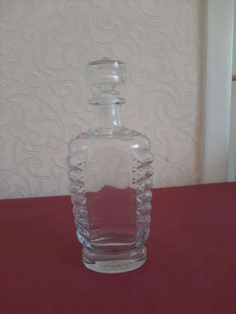 Retro/Vintage glazen karaf met stop – art deco stijl, Antiek en Kunst, Ophalen of Verzenden