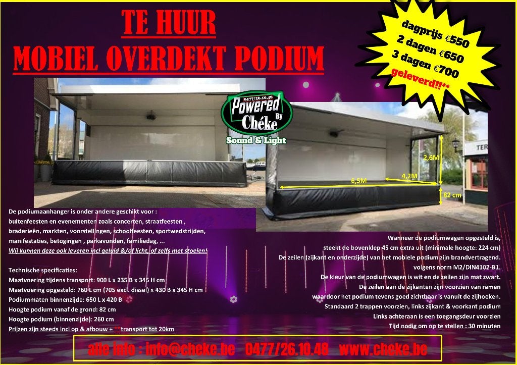 Podiumwagen TE HUUR, Caravans en Kamperen