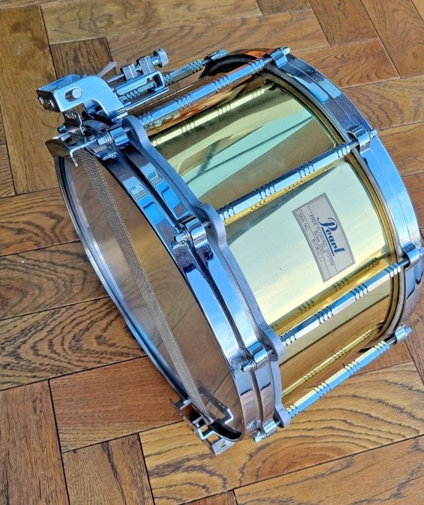 Pearl Free Floating 14“ x 6,5” messing snaredrum, Ophalen of Verzenden, Gebruikt, Pearl