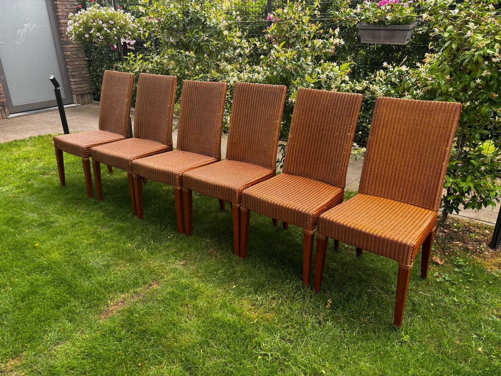 Vincent Sheppard stoelen, 6 stuks. Metaal-riet, goede staat, Antiek en Kunst, Ophalen