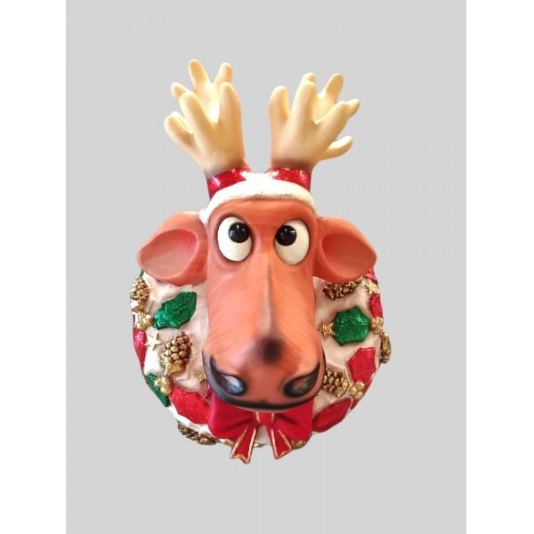 Tête de renne drôle — Hauteur du renne 55 cm, Divers, Noël, Neuf, Enlèvement