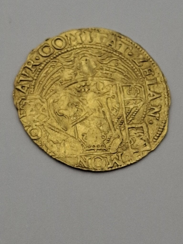 Topkwaliteit! Gouden Halve Rozenobel Zeeland (ca. 1591-1602), Overige landen, Losse munt, Goud, Overige waardes