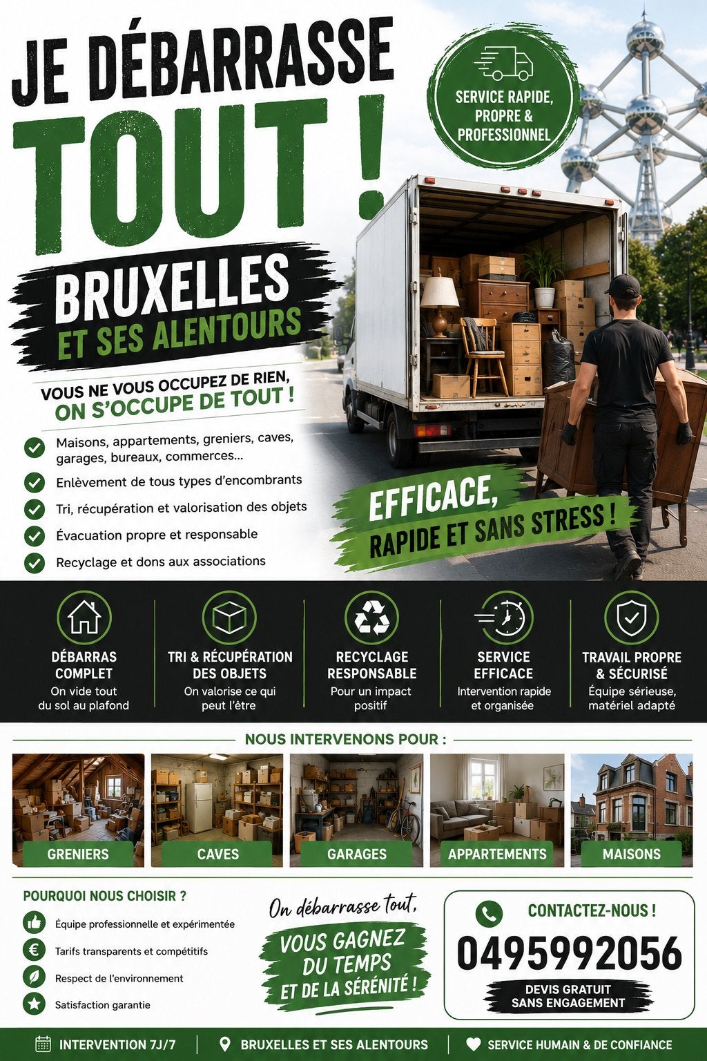 Débarras Bruxelles & alentours- Maison Cave Grenier Garage