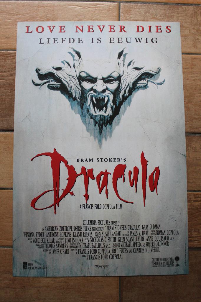 filmaffiche Bram Stoker's Dracula 1992 filmposter, Verzamelen, Rechthoekig Staand, Ophalen of Verzenden, Zo goed als nieuw, A1 t/m A3