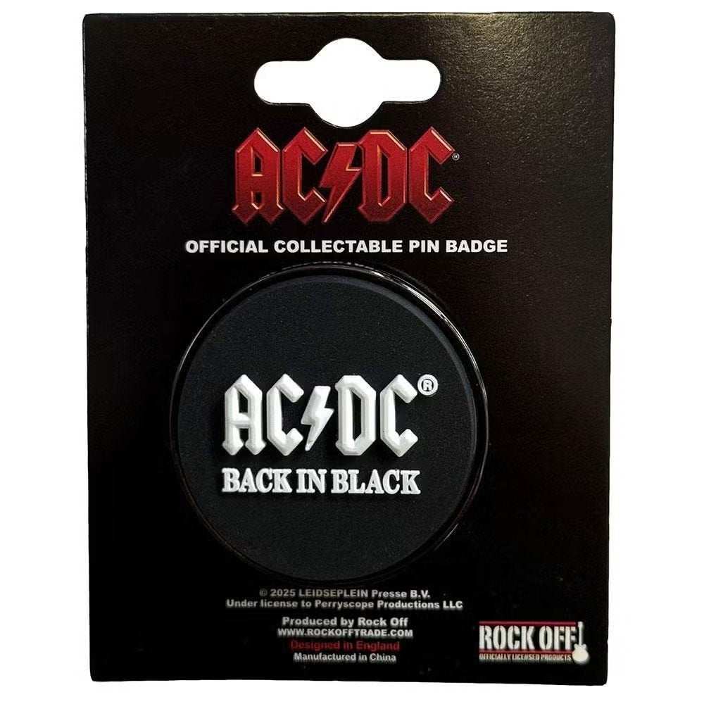 AC/DC Back in Black - Pin officiële merchandise, Verzamelen, Ophalen of Verzenden, Nieuw