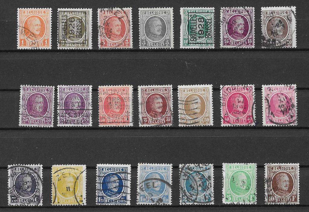 Belgische postzegels - Albert I, Verzenden, Gestempeld