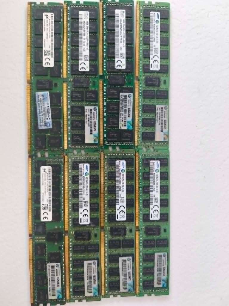 8X 16GB DDR4 ECC geheugen, Informatique & Logiciels, Mémoire RAM, DDR4, Serveur, Enlèvement, Utilisé
