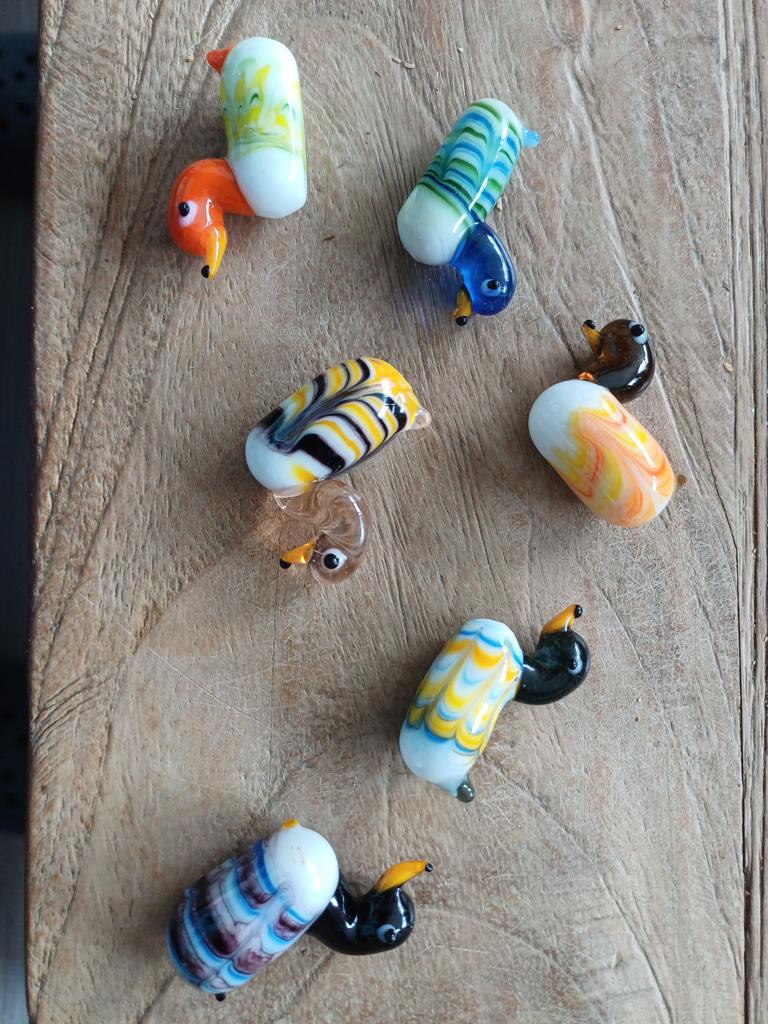 murano olifant + 6 eendjes in prima staat., Ophalen