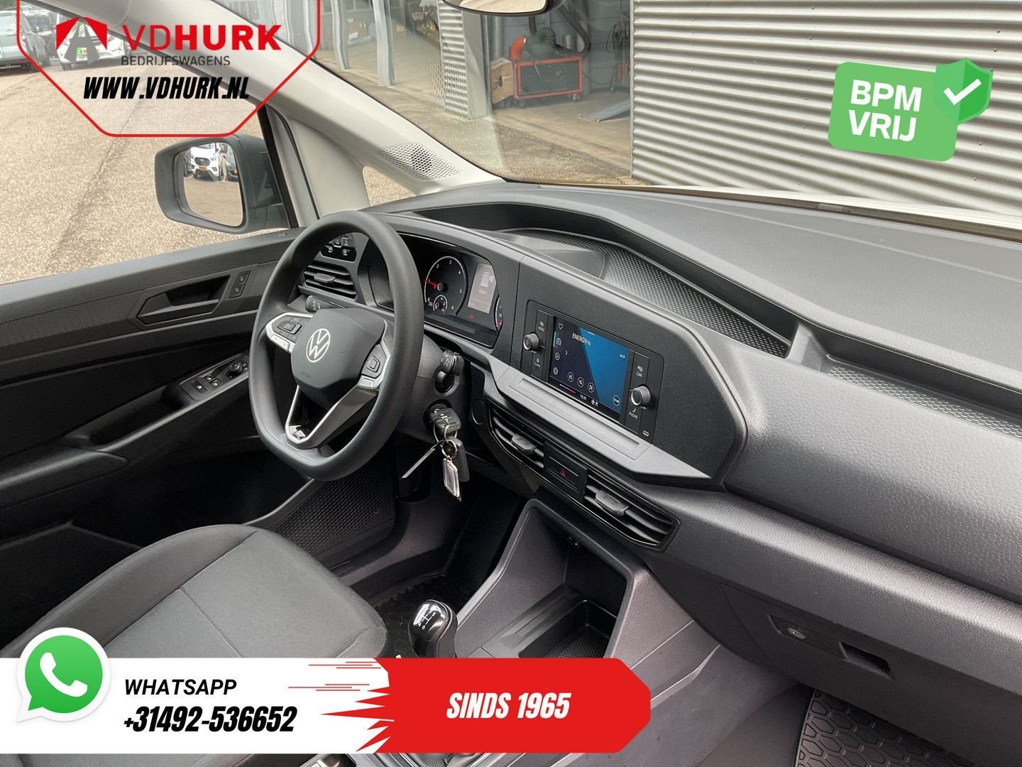 Volkswagen Caddy Cargo 2.0 TDI 100 pk Omvormer/ Sortimo/ Cru, Electronic Stability Program (ESP), Wit, Bedrijf, Onderhoudsboekje