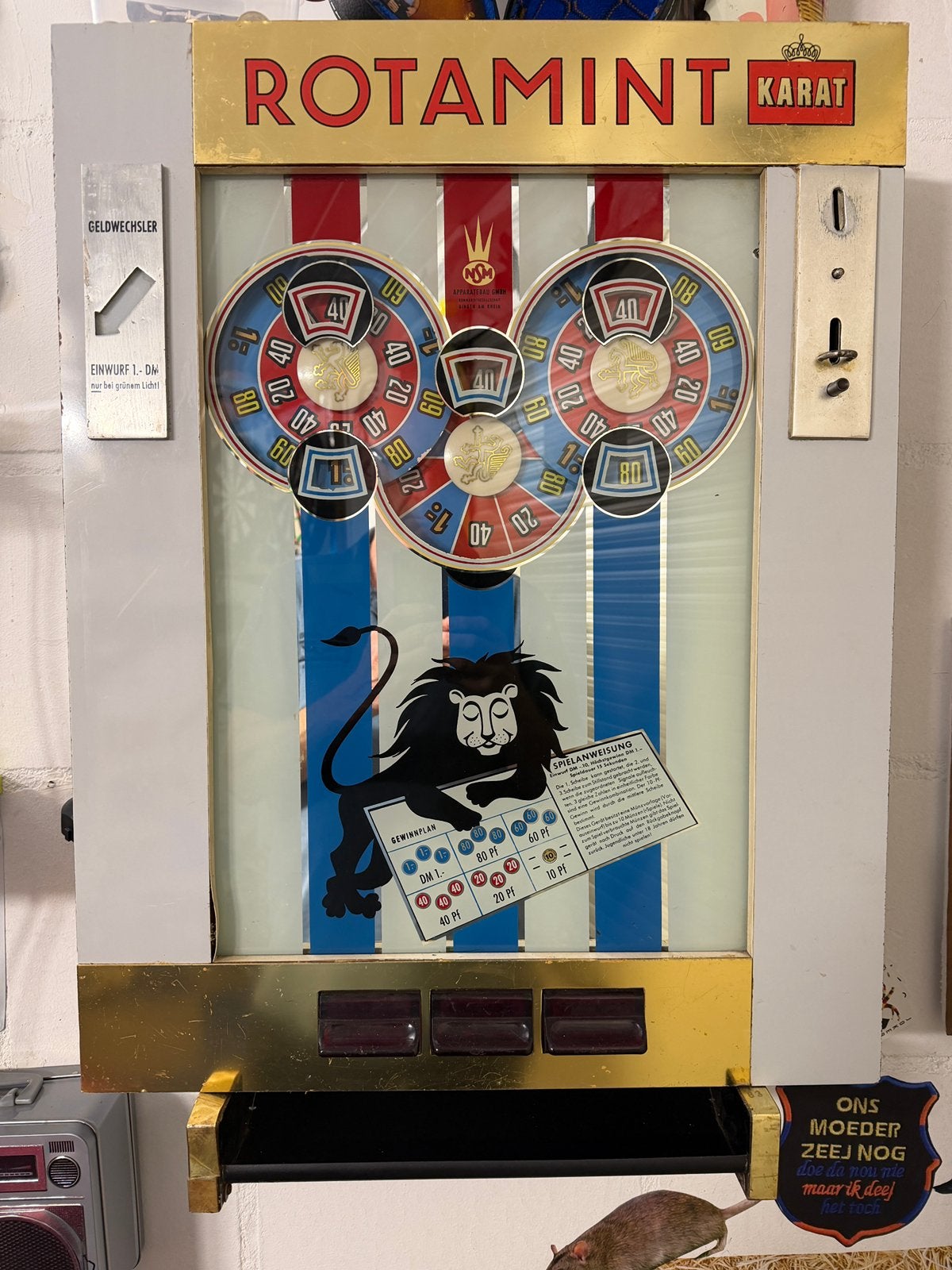 vintage Rotamint Karat gokkast werkt 100%, Euro, Enlèvement, Comme neuf