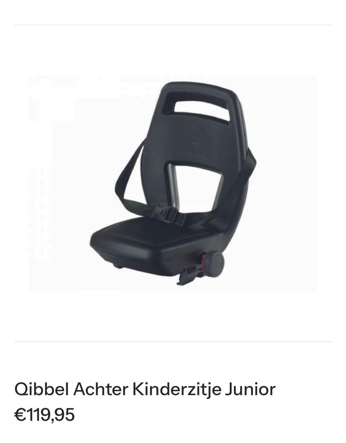 Qibbel achterzitje junior, Ophalen, Zo goed als nieuw