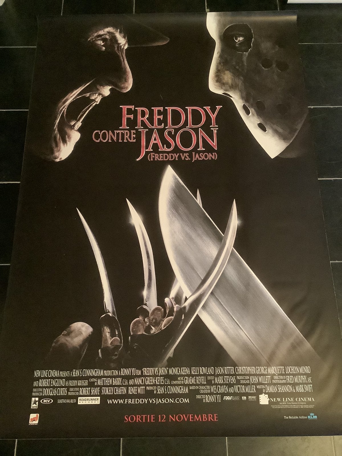 FREDDY VS JASON   XL FILMPOSTER   120-160 cm, Ophalen of Verzenden, Zo goed als nieuw