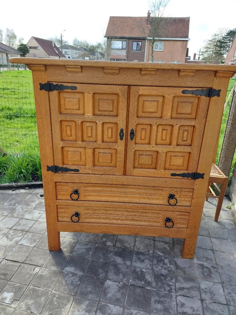Barkast massief hout, Huis en Inrichting, Ophalen, Gebruikt, 100 tot 150 cm, 25 tot 50 cm