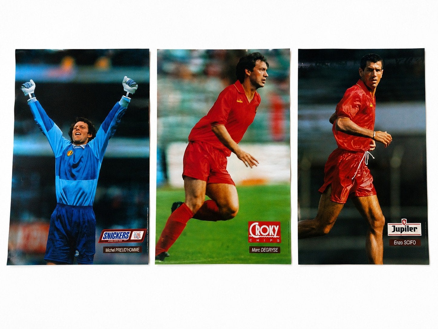Affiches des Diables Rouges : Preud'homme, Scifo, Degryse an, Enlèvement ou Envoi