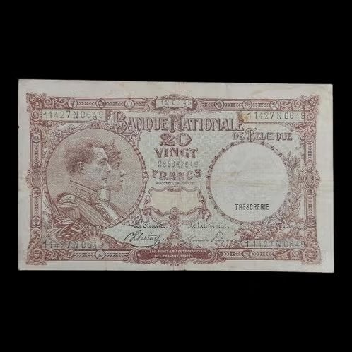 Bankbiljet / België / 20 frank / 13.03.45 / Pick 111, Postzegels en Munten, Bankbiljetten | België, Ophalen of Verzenden, Los biljet