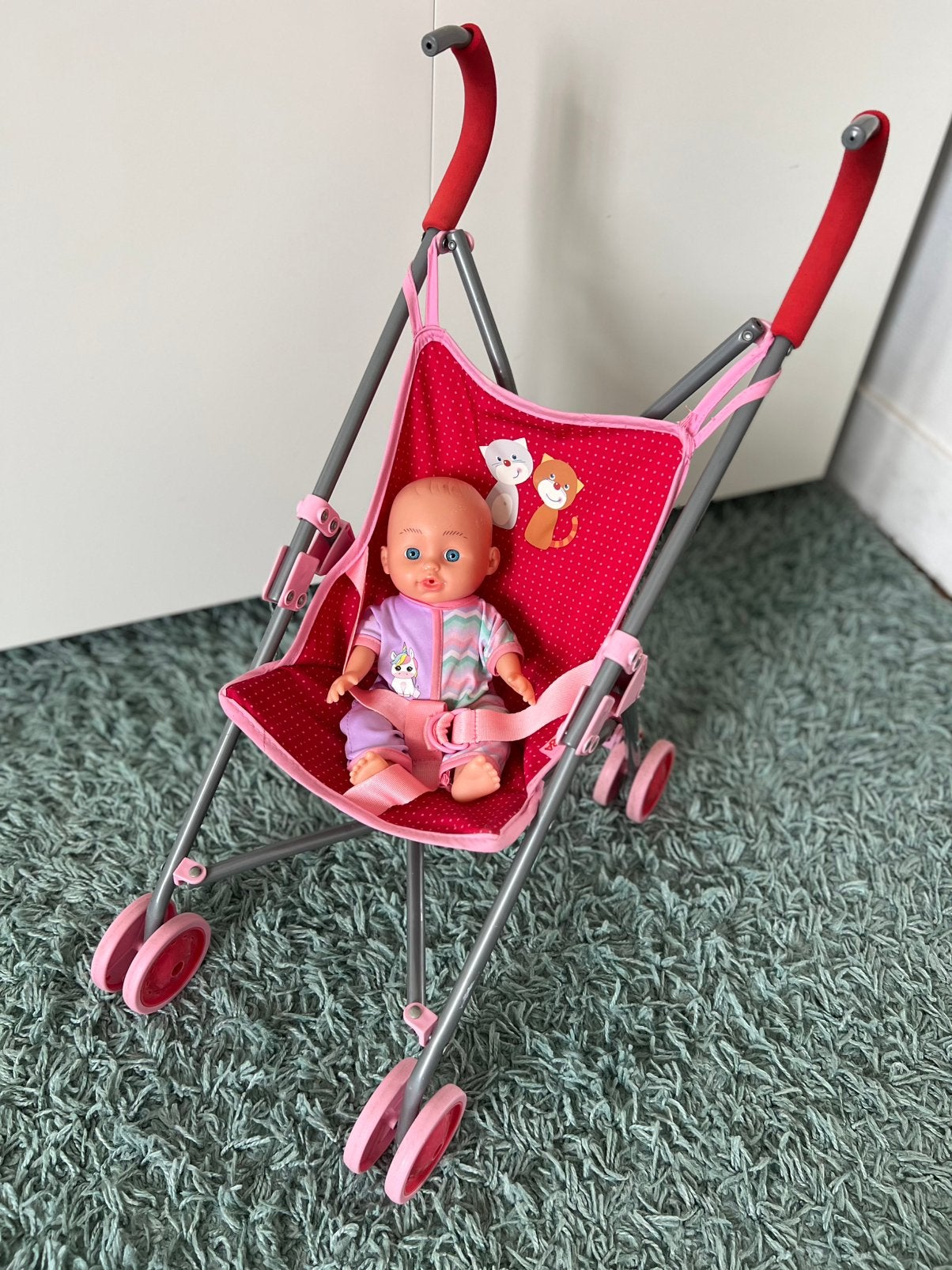 Poussette canne pour poupée Haba Jule + Poupée OFFERTE, Enlèvement ou Envoi, Comme neuf