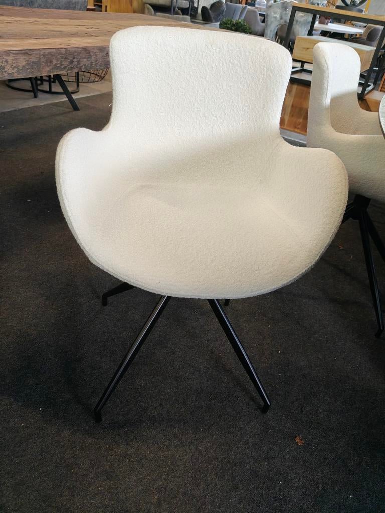 Draaibare boucle stoelen wit (outlet), Enlèvement, Neuf, Blanc, Autres matériaux