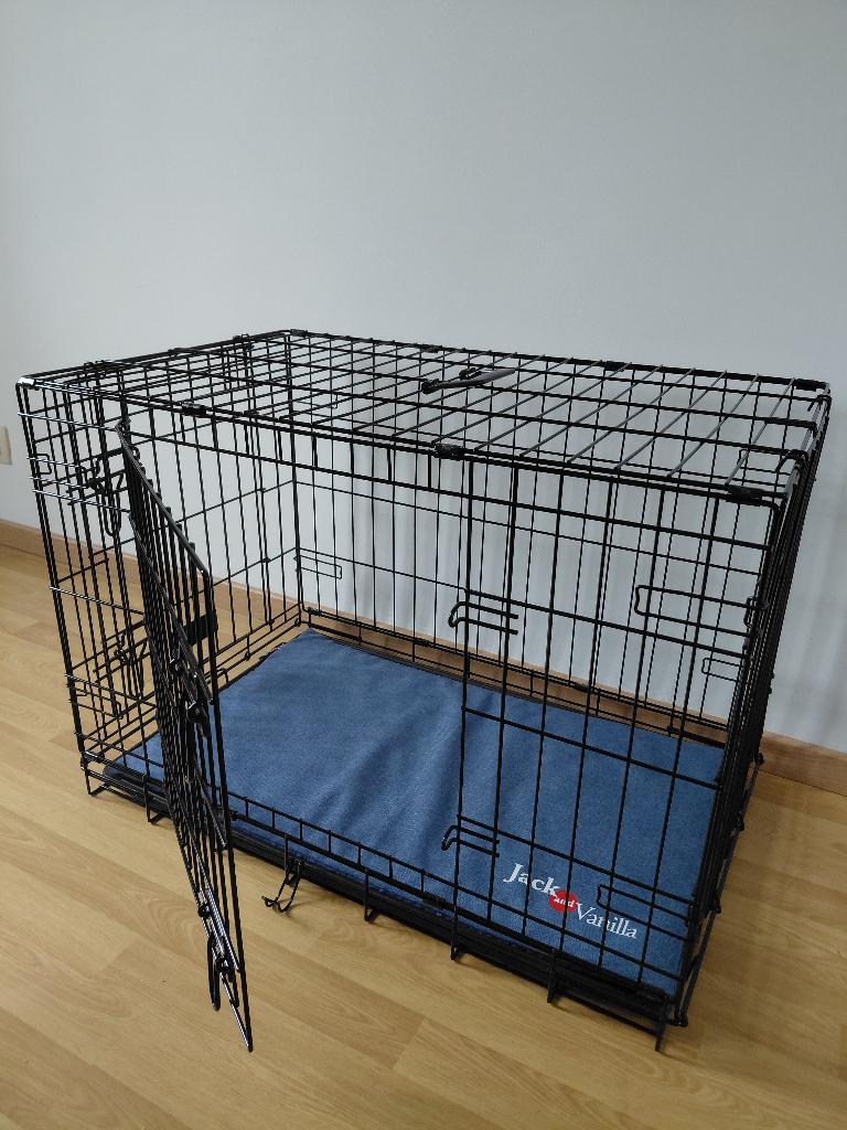 Cage pour chien Tom et Co 2 portes 76*48*53 avec coussin, Animaux & Accessoires, Accessoires pour chiens, Enlèvement, Comme neuf