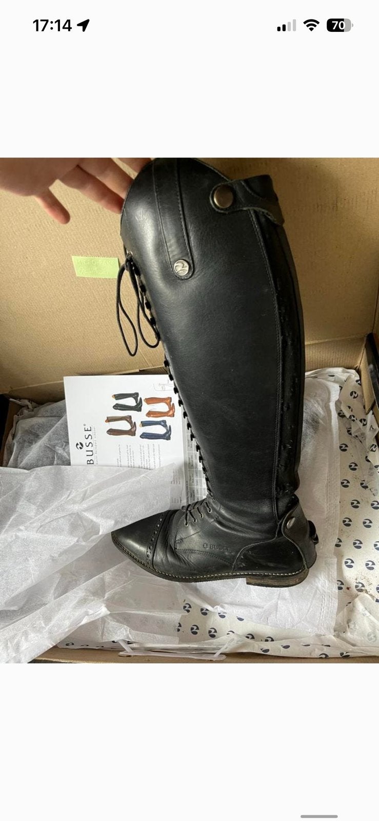 Zwarte leren rijlaarzen van Busse, Dieren en Toebehoren, Paardrijkleding, Ophalen, Zo goed als nieuw, Zwart, S