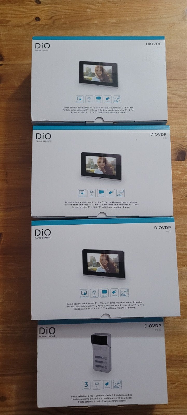 Vidéophone dio 2 fils- écran 7" pour 3 appartements/étages, Enlèvement ou Envoi, Fonction de conversation, Neuf, Filaire