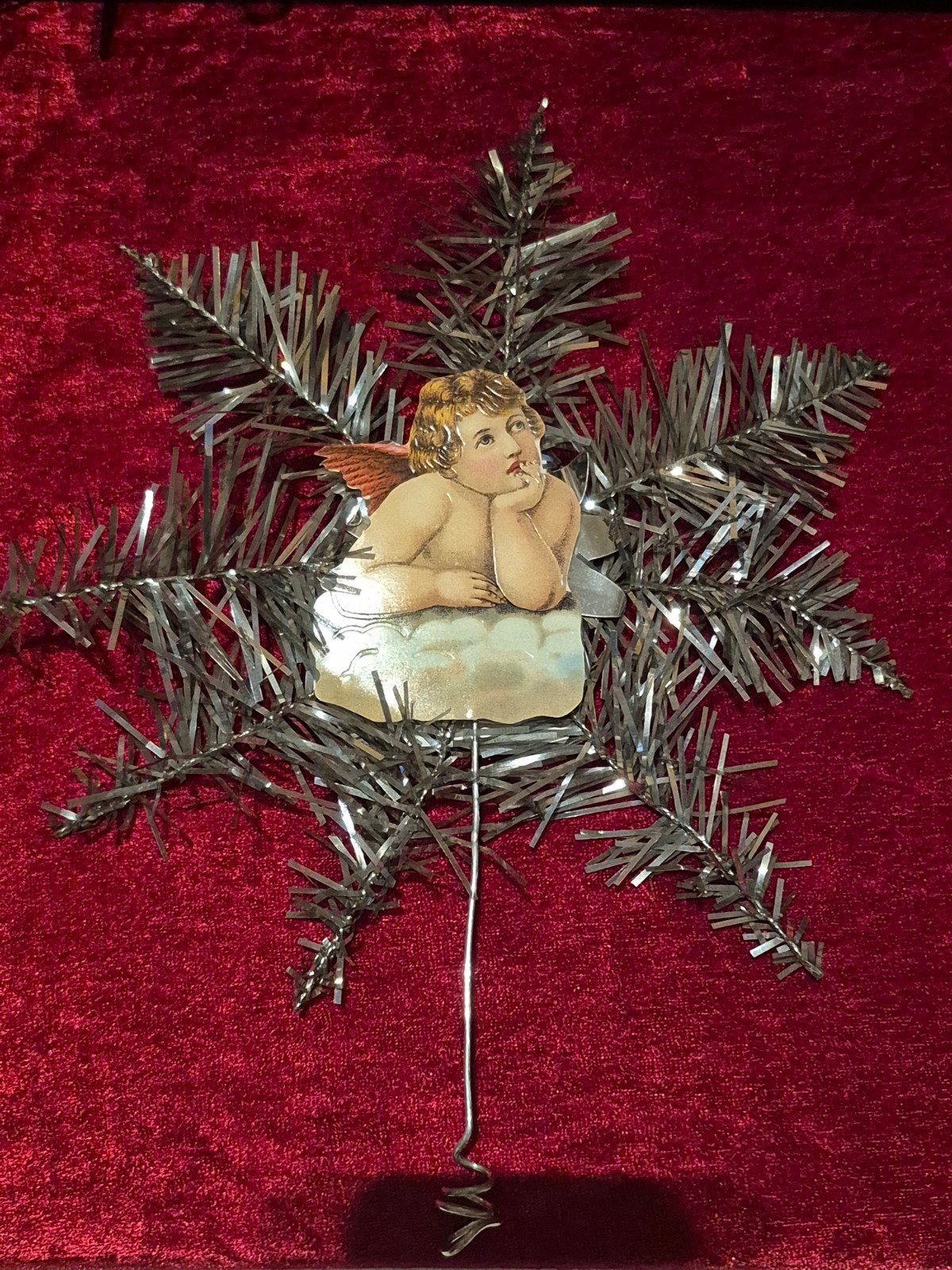 antieke kerstbal met kuif., Ophalen of Verzenden, Gebruikt