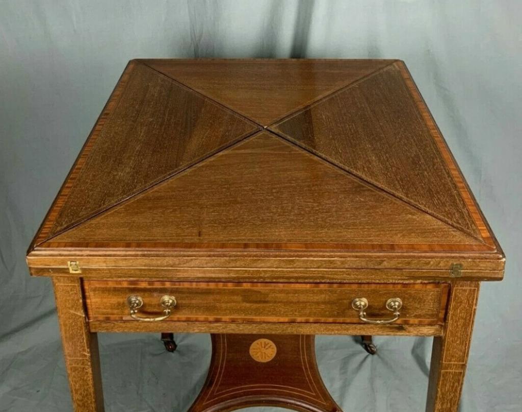 Edwardiaanse Mahoniehouten Enveloppekaarttafel, Ophalen of Verzenden