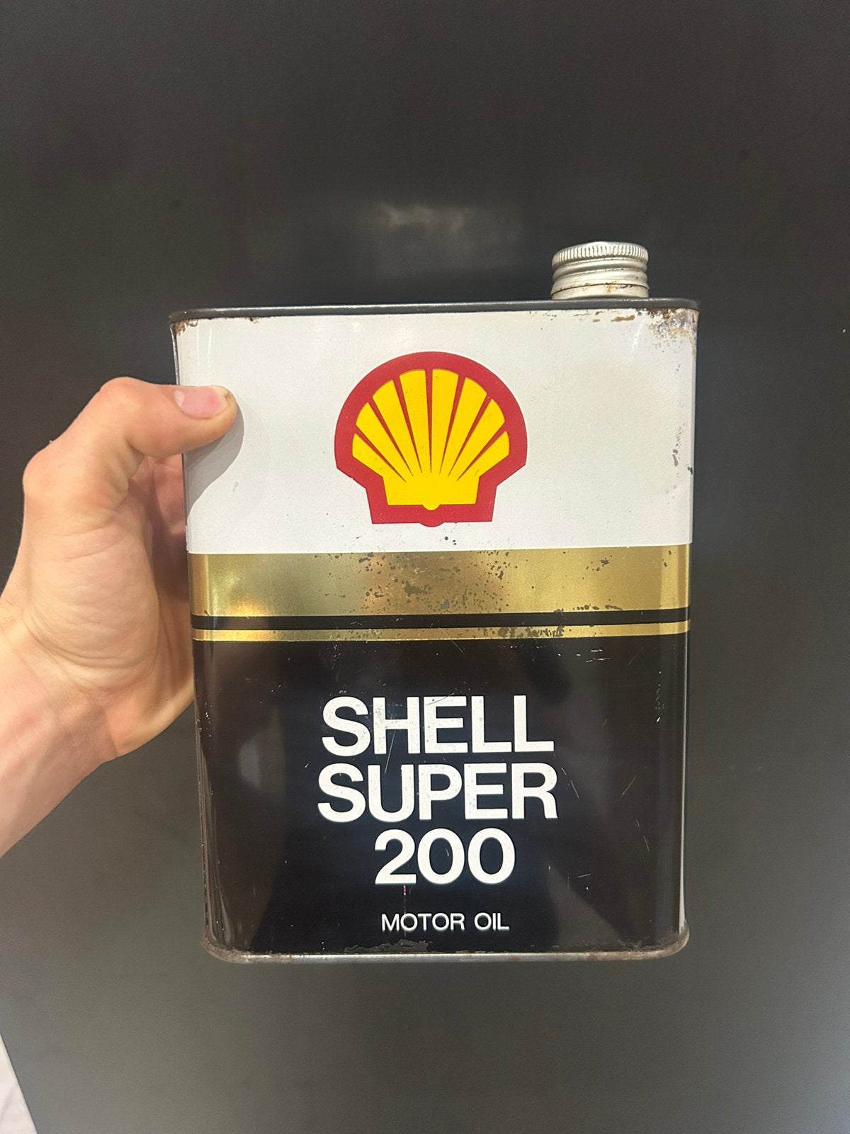 Olieblik Oliekannetje Shell Super 200 Oliekannetje, Verzamelen, Ophalen of Verzenden, Zo goed als nieuw