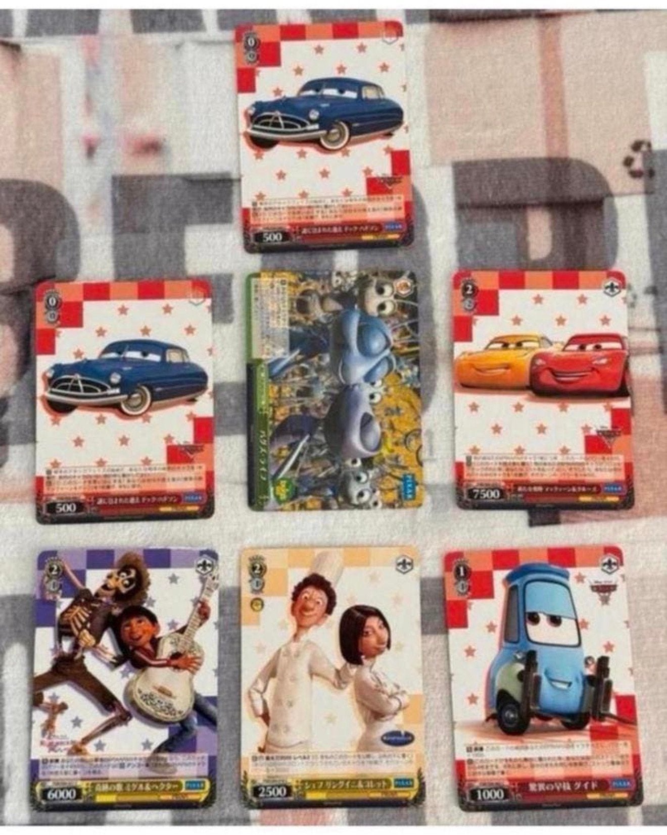 Disney Pixar 7 kaarten cards Cars Bugs Life Coco Ratatouille, Hobby en Vrije tijd, Verzamelkaartspellen | Overige, Ophalen of Verzenden