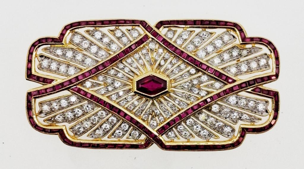 Broche ancienne en or, Enlèvement, Or, Broche