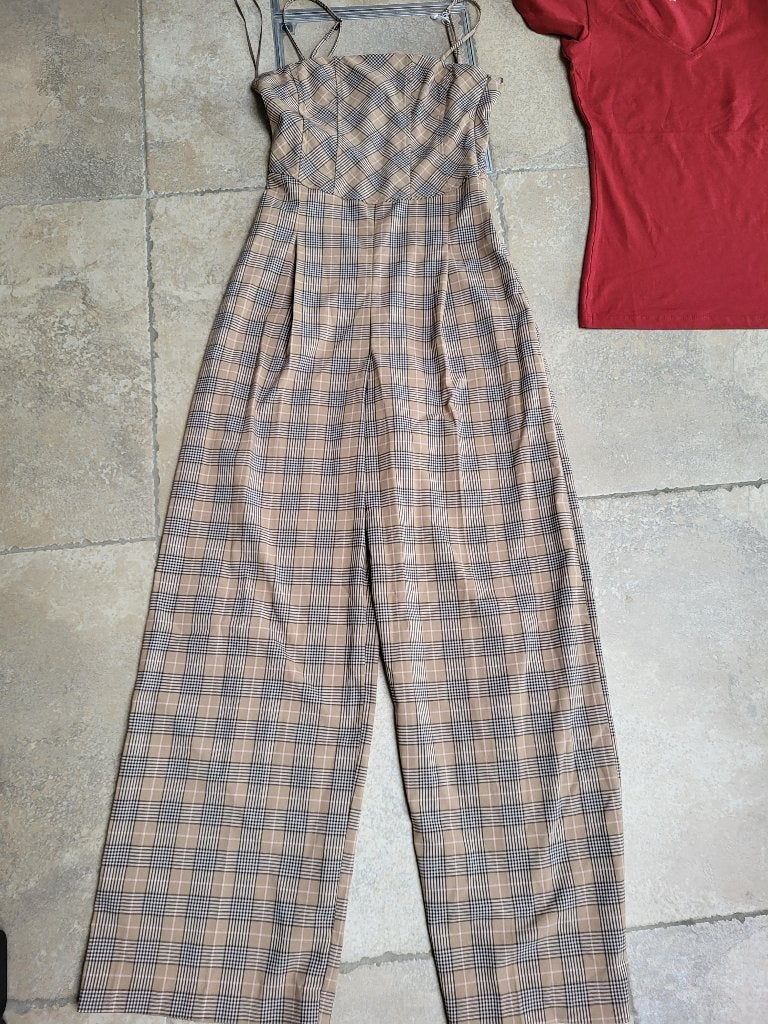 Merk Bershka: Nieuwe jumpsuit mt smal, Bruin, Nieuw, Maat 36 (S), Bershka
