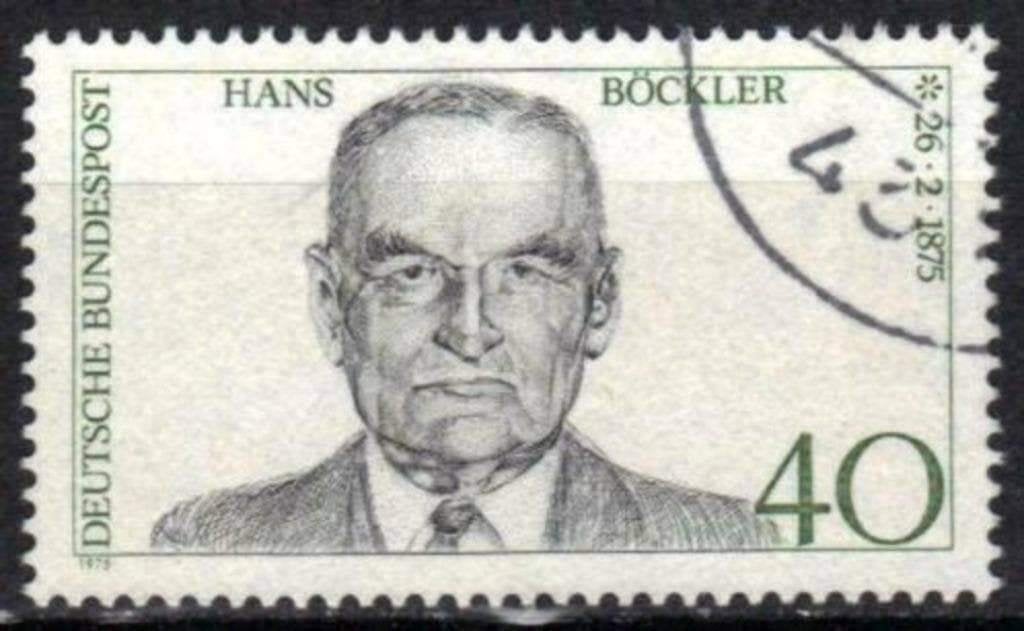 Duitsland Bundespost 1975 - Yvert 681 - Hans Bockler (ST), Postzegels en Munten, Postzegels | Europa | Duitsland, Verzenden, Gestempeld