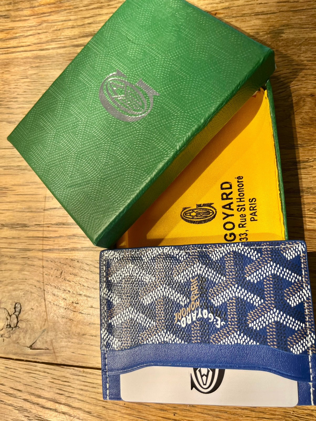 Donkerblauwe goyard kaarthouder, Overige merken, Blauw, Ophalen of Verzenden, Zo goed als nieuw