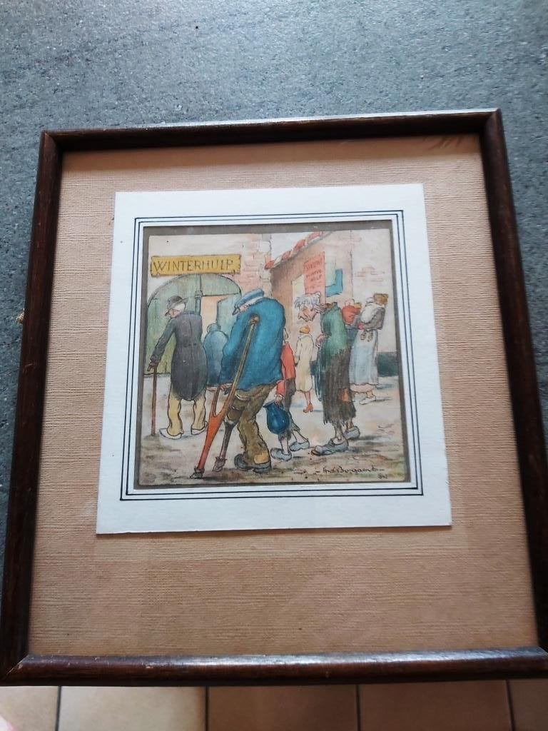 Winterhulp 1942 Bezetting Vlaanderen Bogaerts Litho Brigade, Verzamelen, Ophalen of Verzenden
