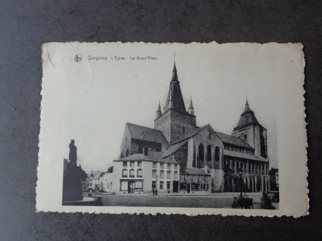 1 ancienne carte postale de Soignies (grand place), Enlèvement