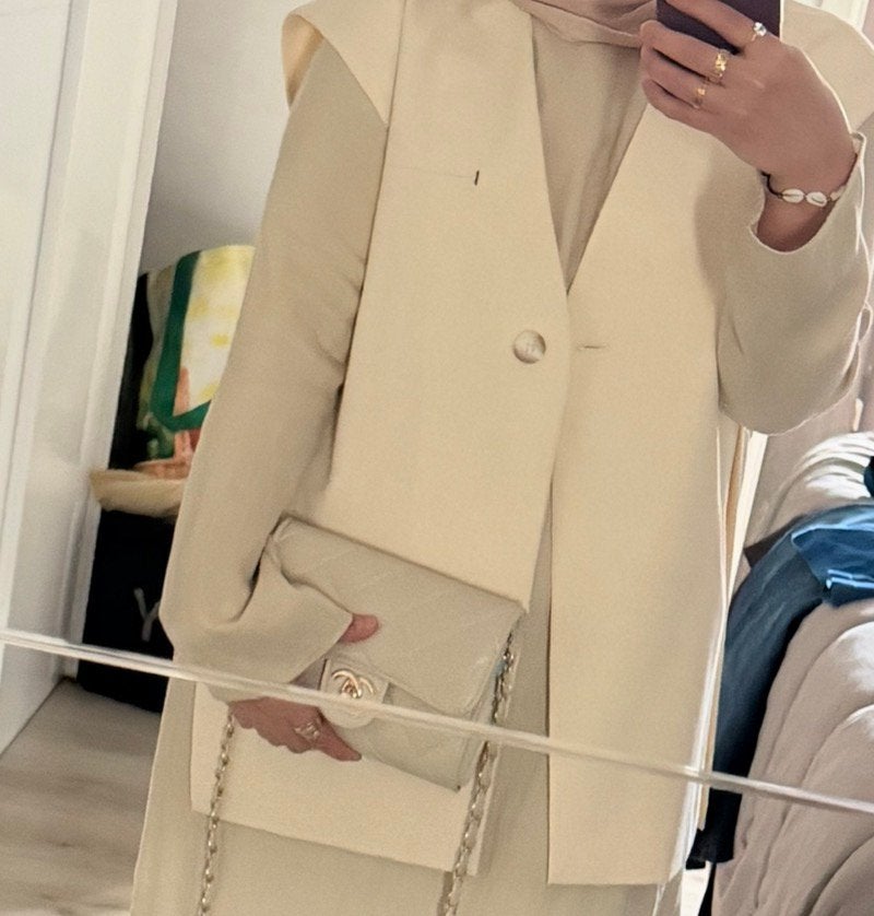 Creme gilet one size, Kleding | Dames, Ophalen of Verzenden, Zo goed als nieuw