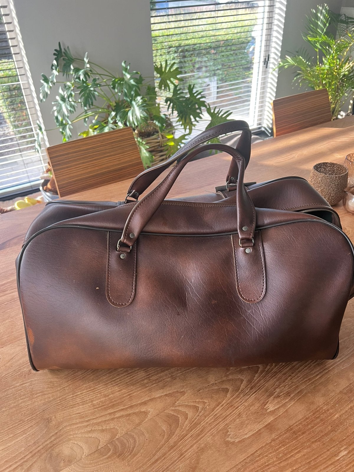 Oude leren reistas, Ophalen, 40 tot 60 cm, Gebruikt, 20 tot 30 cm