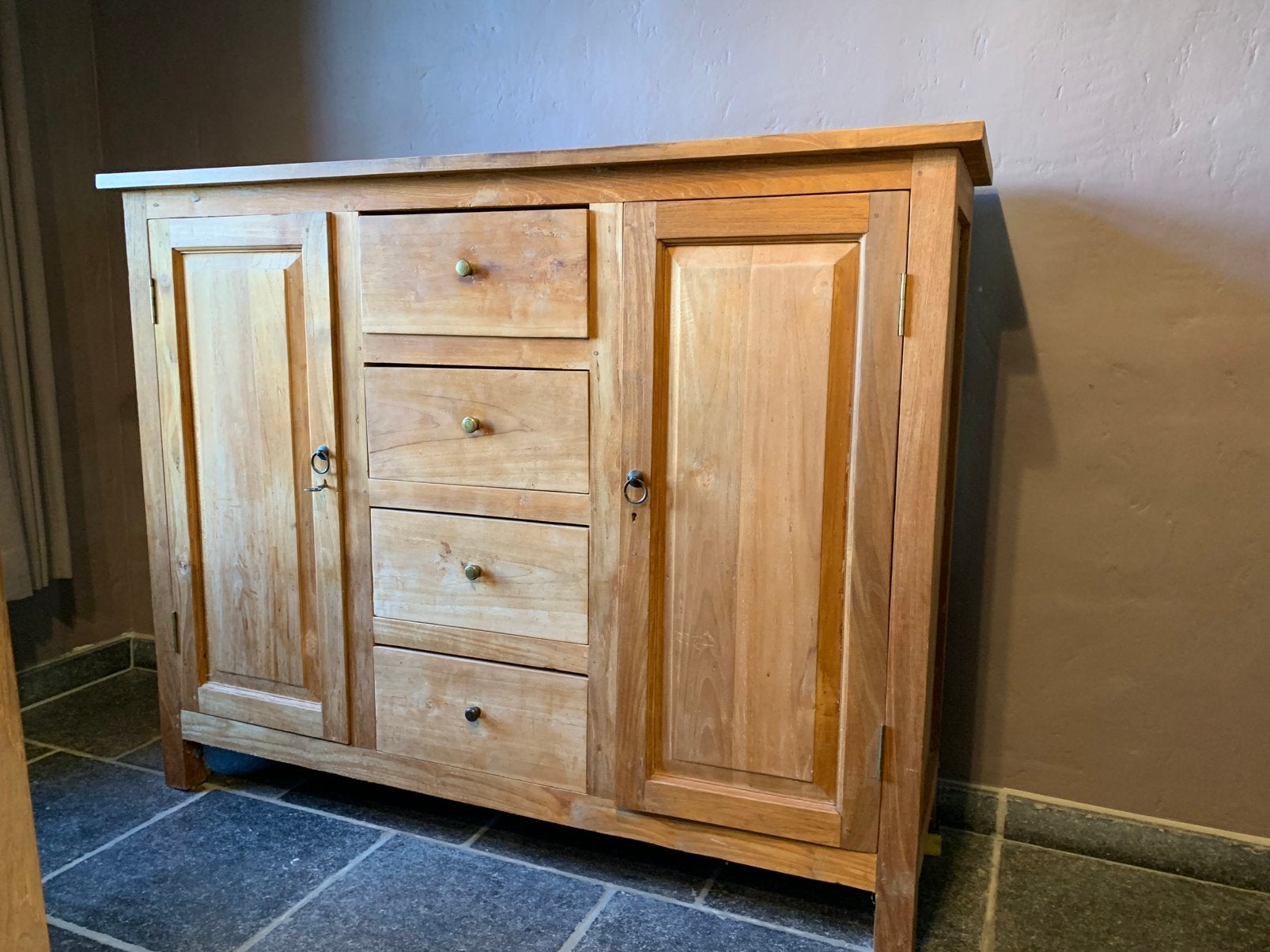 Kast, Ophalen, Gebruikt, 100 tot 150 cm, Teakhout